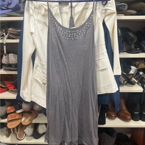 American Eagle Outfitters Gray Crochet Yoke Camisole